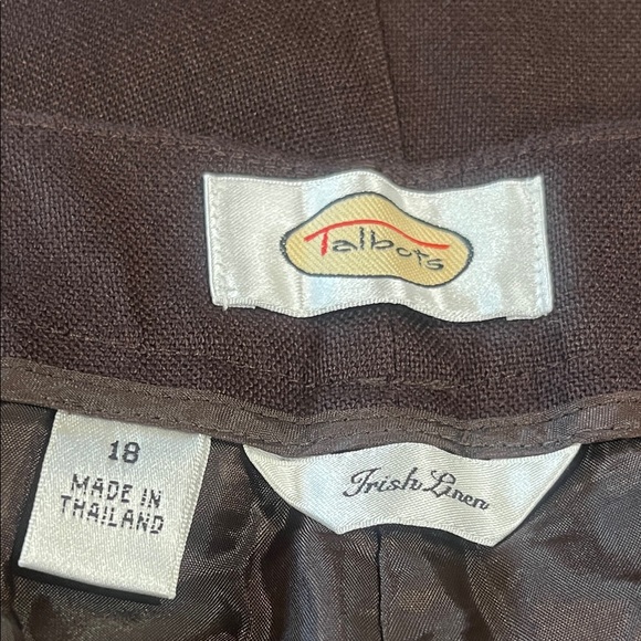 Talbots Chocolate IRISH Linen VINTAGE BERMUDA UTILITY SHORTS, WOMEN SIZE 18 - Picture 13 of 13